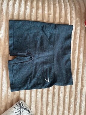 Gymshark Black with Teal Fleck High-Waist Seamless Shorts